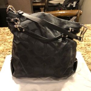 Coach Black pleated medium shoulder bag